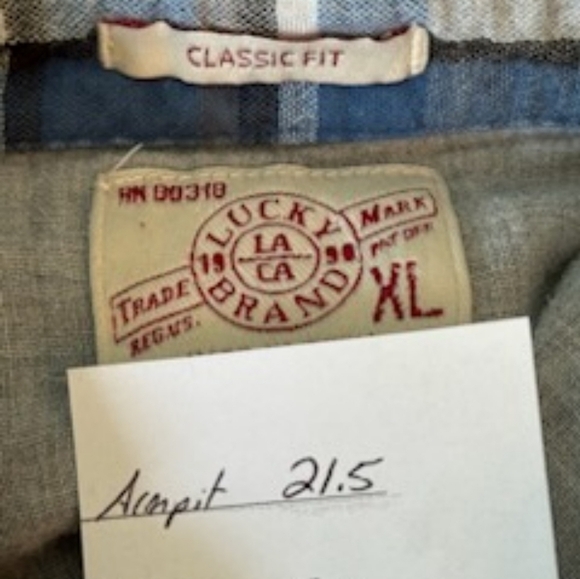 Lucky Brand Men's Western Plaid Classic Fit Shirt Size XL Pearl Snap - Picture 2 of 11